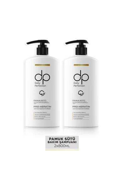 DP DAİLY PERFECTİON,Pamuk Sütü Ve Buğday Özlü Şampuan 800 ml (2 Adet) ürün görseli 1