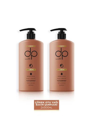DP DAİLY PERFECTİON,Tuzsuz Şampuan Çörekotu Yağı 2 Adet 500 ml ürün görseli 1