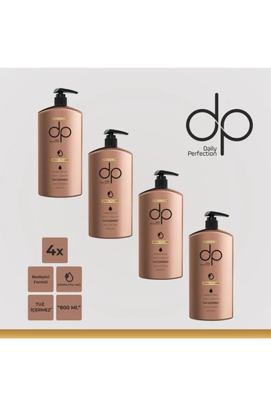DP DAİLY PERFECTİON,Çörek Otlu Tuzsuz Şampuan 800 ml 4 Adet ürün görseli 1