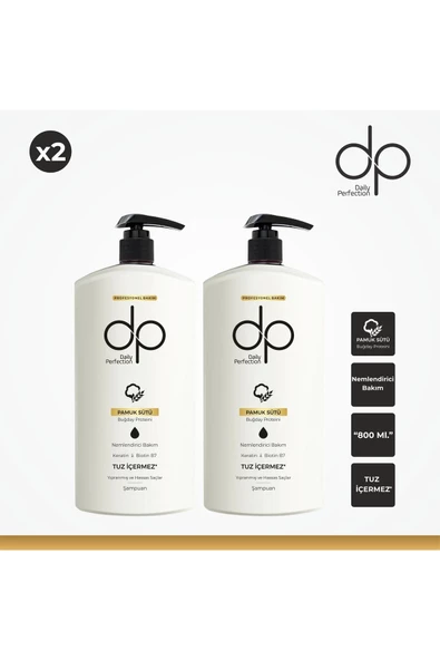 DP DAİLY PERFECTİON,Pamuk Sütü Ve Buğday Özlü Şampuan 800 Ml. 2 Li Set ürün görseli 1
