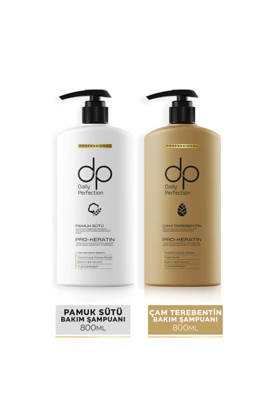 DP DAİLY PERFECTİON,Çam Terebentin ve Buğday Özlü Şampuan 2x800 ml ürün görseli 1