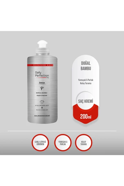 DAILY PERFECTION PRO,Detox Saç Kremi - Doğal Bambu 200 ml ürün görseli 1