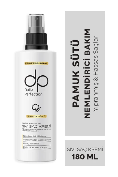 DP DAİLY PERFECTİON,Pamuk Sütü Durulanmayan Sıvı Saç Bakım Kremi 180 ml ürün görseli 1