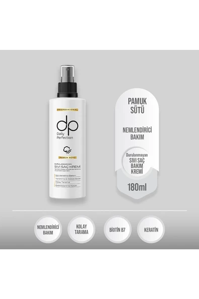 DP DAİLY PERFECTİON,Pamuk Sütü Durulanmayan Sıvı Saç Bakım Kremi 180 ml ürün görseli 1