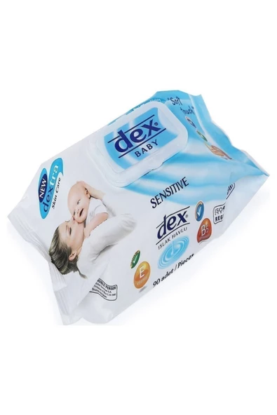 DEX,Baby Kapaklı Islak Havlu Sensitive 90 Bebek Islak Mendil ürün görseli 1