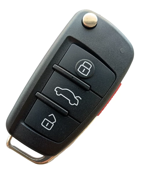 Audi A1 A3 A4 A6 Uyumlu Anahtar Kabı Kumanda Kabı Oto Anahtarlık 3+1 Panik Buton Logolu ürün görseli 1