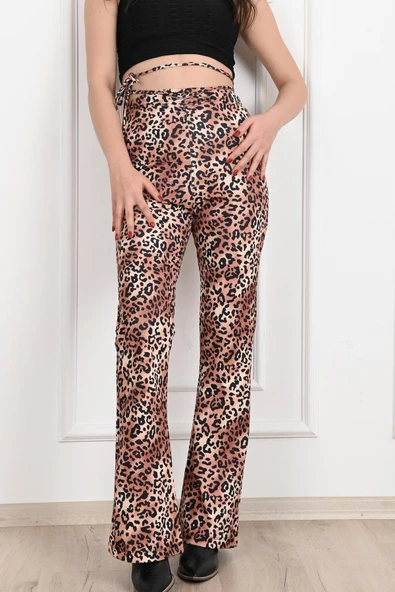 Leopar Desenli Yüksek Bel Tayt -1 6079-22 ürün görseli 1