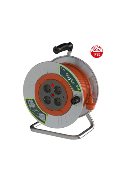 Mme-35315-f 3x1,5 35mt Kablolu Metal Seyyar Kablo Makarası ürün görseli 1