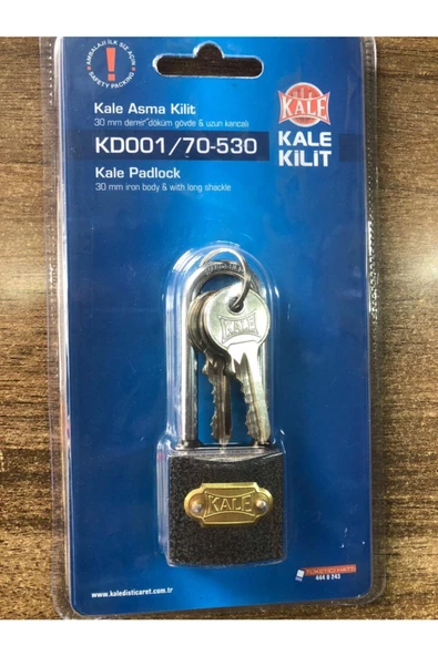 Kale Uzun Kancalı Gri Asma Kilit 30 Mm ürün görseli 1