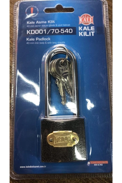 Kale Uzun Gri Asma Kilit Uzun Kancaklı 40mm ürün görseli 1