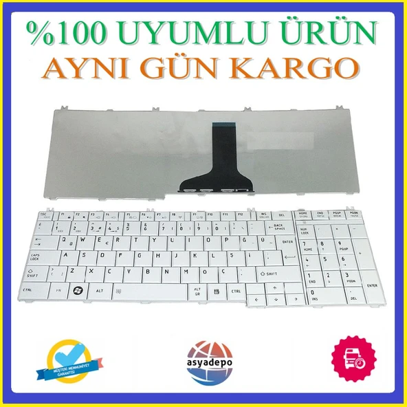Toshiba Satellite C650-14F Klavye Beyaz TR ürün görseli 1