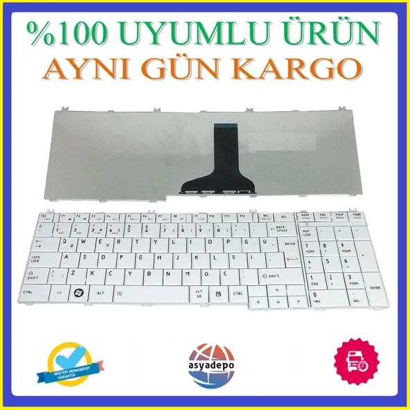 Toshiba Satellite C660D-159 Klavye Beyaz TR ürün görseli 1