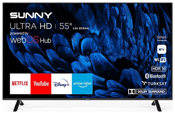 Sunny SN55FMN252 4K Ultra HD 55" 140 Ekran Uydu Alıcılı webOS Smart LED TV ürün görseli 1