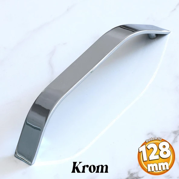 Volga Metal Krom Kulp 128 mm 12.8 cm Mobilya Çekmece Mutfak Dolabı Dolap Kulpları Kapak Kulpu Kulbu ürün görseli 1