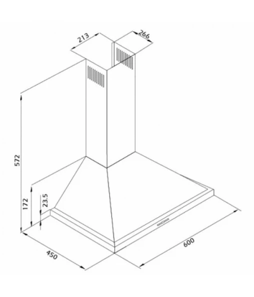 Esty 2240 60 cm Inox Duvar Tipi Davlumbaz - Resim 2