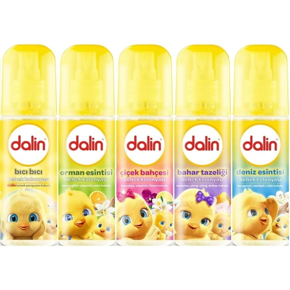 Dalin Bebek Kolonyası 150ML (Bıcı Bıcı-Orman-Çiçek-Bahar-Deniz) Karma 5 Li Set ürün görseli 1
