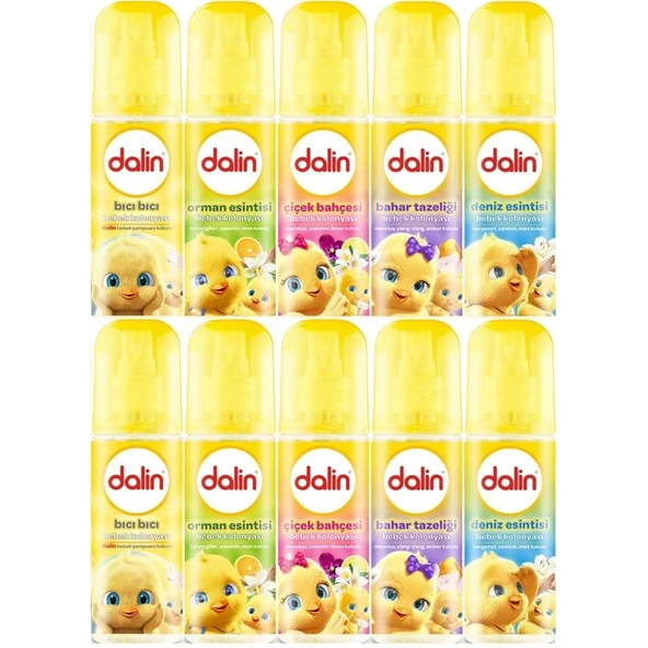 Dalin Bebek Kolonyası 150ML (Bıcı Bıcı-Orman-Çiçek-Bahar-Deniz) Karma 10 Lu Set ürün görseli 1