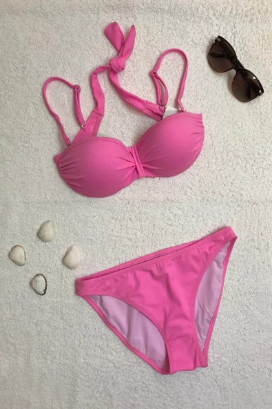 Dagi Straplez Destekli Push-Up Pembe Bikini Takımı ürün görseli 1