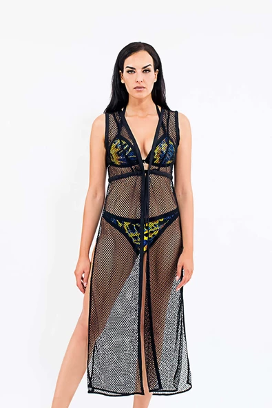 MED Alaya Maxi Pareo Kimono Siyah ürün görseli 1