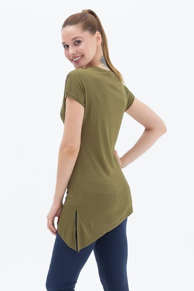 Blackspade Kadın Tensel Yuvarlak Yaka Kısa Kol T-shirt Yeşil ürün görseli 1