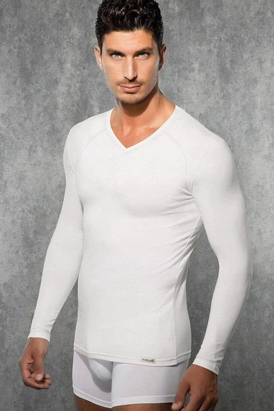 Doreanse 2985 Erkek Çift Etkili Ekstra Viloft Termal Uzun Kol V Yaka İçlik T-shirt ürün görseli 1