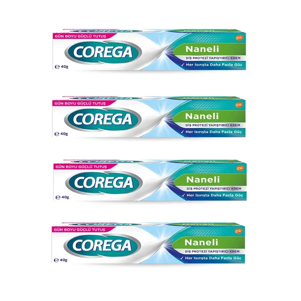 Corega Super Naneli Diş Protezi Yapıştırıcı Krem 40 gr 4 Adet ürün görseli 1