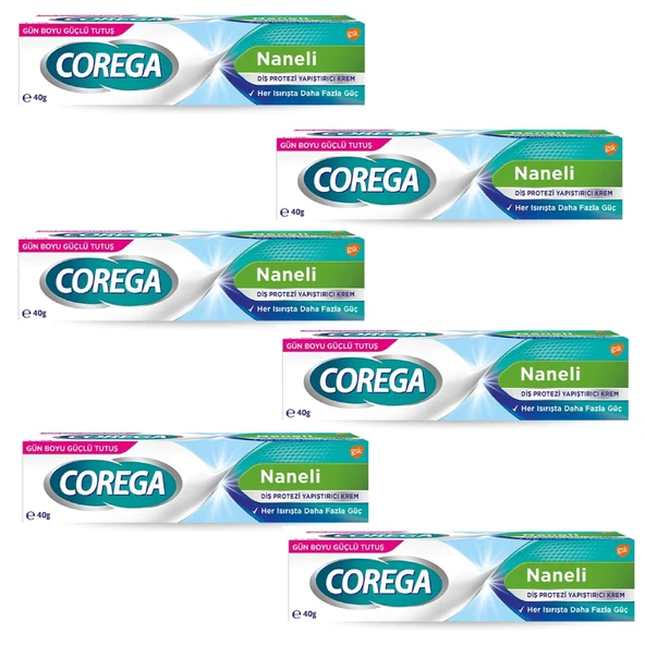 Corega Super Naneli Diş Protezi Yapıştırıcı Krem 40 gr 6 Adet ürün görseli 1