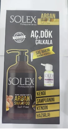 SOLEX ŞAMPUAN 1000ML-ARGANLI+SAÇ BAKIM SERUMU KUTULU ürün görseli 1