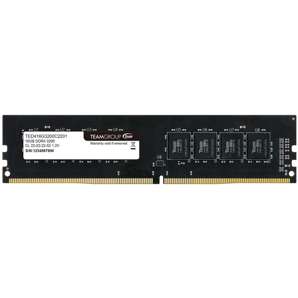 TEAM 16GB DDR4 3200MHZ CL22 PC RAM ELITE TED416G3200C2201 ürün görseli 1