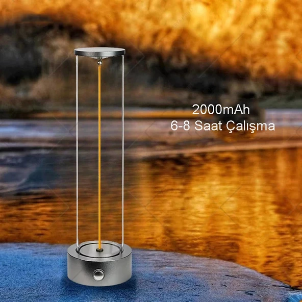 TechTic Manyetik Masa Lambası Abajur Şarjlı Modern Okuma Işığı 3 Modlu Strip Light Dokunmatik Işık ürün görseli 1