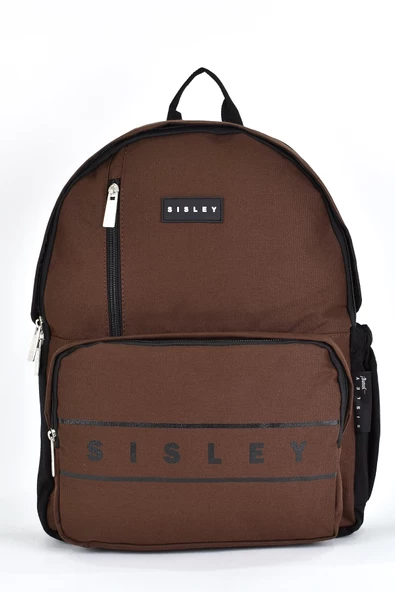 Sisley Okul Sırt Çantası Unisex Çok Gözlü Günlük Seyahat Sırt Çantası Kahverengi 12918 ürün görseli 1