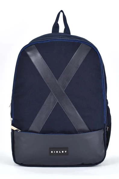 Sisley Okul Sırt Çantası Unisex Çok Gözlü Günlük Seyahat Sırt Çantası Lacivert ürün görseli 1