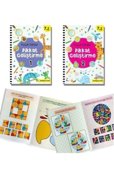 Küçük Dahiler Dikkat Geliştirme Seti 7+ Yaş 2 Kitap Takım ürün görseli 1