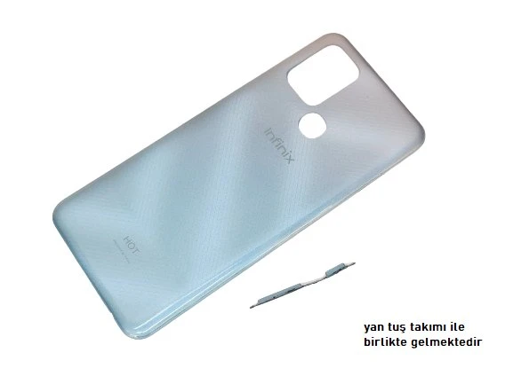 Infinix HOT 10 FULL KASA ARKA Pil Batarya Kapağı GRİ ürün görseli 1
