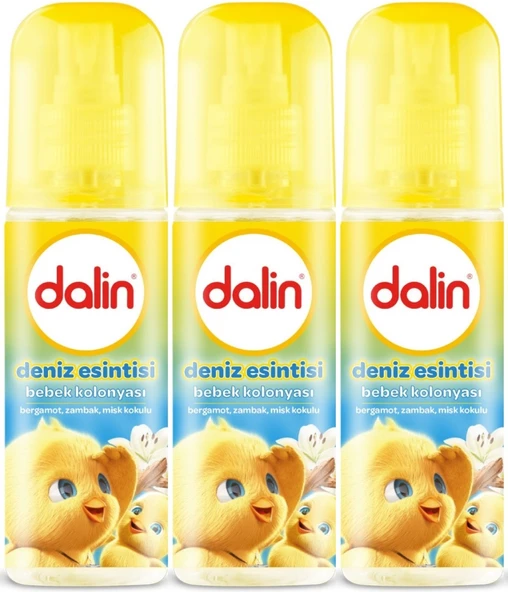 Dalin Bebek Kolonyası 150ML Deniz Esintisi (Bergomat-Zambak-Misk Kokulu) (3 Lü Set) ürün görseli 1