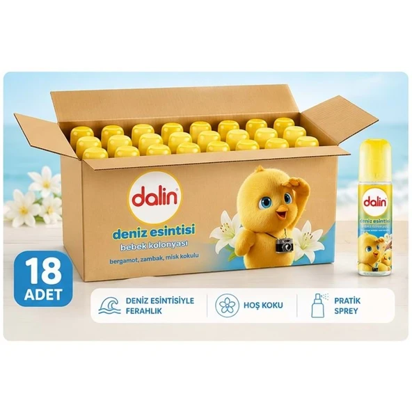 Dalin Bebek Kolonyası 150ML Deniz Esintisi (Bergomat-Zambak-Misk Kokulu) (18 Li Set) ürün görseli 1