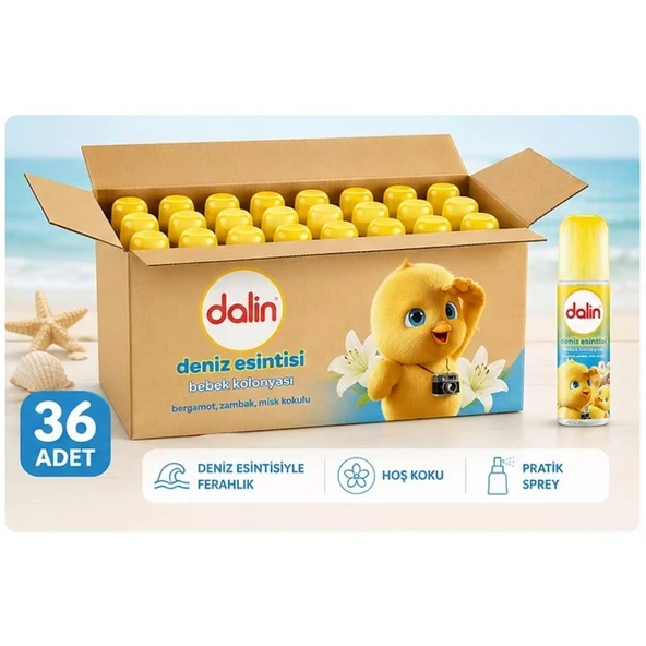 Dalin Bebek Kolonyası 150ML Deniz Esintisi (Bergomat-Zambak-Misk Kokulu) (36 Lı Set) ürün görseli 1