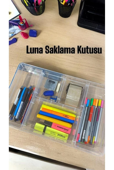 Luna 1 Adet 5 Bölmeli Çekmece Düzenleyici Kalemlik Kapaklı Makyaj Takı Düzenleyici Ofis Organizer ürün görseli 1