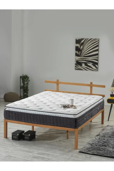 mubahyatak Antrasit Ultra Ortopedik Lara Pedli Paket Yaylı Tavşan Tüyü Kumaş Yatak ürün görseli 1