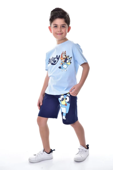 Bluey Baskılı 2'li Şort - T-Shirt Çocuk Takım ürün görseli 1