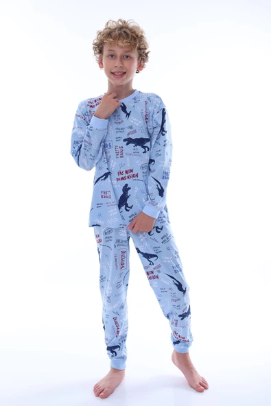 Dinazor Baskılı Erkek Çocuk Pijama Takımı ürün görseli 1