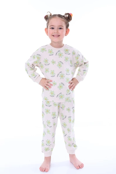 Sweet Daisy Desenli Kız Çocuk Pijama Takımı ürün görseli 1