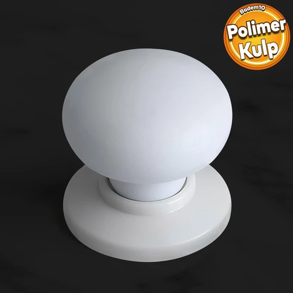 Polimer Düğme Kulp Beyaz Tablalı Dolap Mobilya Mutfak Dolabı Çekmece Dolap Kapak Kulpu Kulbu ürün görseli 1