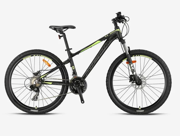 KRON XC 100 24 JANT 21 VİTES HİDROLİK DİSK FREN MANDALLI VİTES KOLLARI FULL SHIMANO DAĞ BİSİKLETİ MAT SİYAH/GRİ-NEON SARI ürün görseli 1