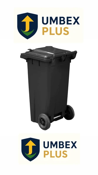 Umbex Plus Siyah Renk 120 Lt Çöp Kovası, Çöp Konteyner ürün görseli 1
