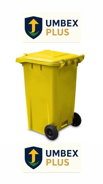 Umbex Plus SARI Plastik Çöp Konteyneri 240 Litre Konteyner - A+ Isıya Karşı Dayanıklı Malzeme - SARI ürün görseli 1