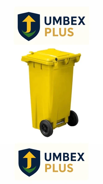 Umbex Plus SARI Plastik Çöp Konteyneri 120 Litre Konteyner - A+ Isıya Karşı Dayanıklı Malzeme - SARI ürün görseli 1