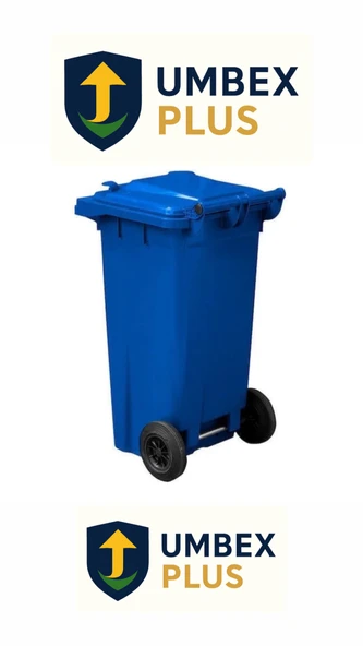 Umbex Plus MAVİ Plastik Çöp Konteyneri 120 Litre Konteyner - A+ Isıya Karşı Dayanıklı Malzeme - MAVİ ürün görseli 1