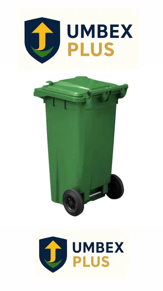 Umbex Plus Yeşil Plastik Çöp Konteyneri 120 Litre Konteyner - A+ Isıya Karşı Dayanıklı Malzeme - Yeşil ürün görseli 1