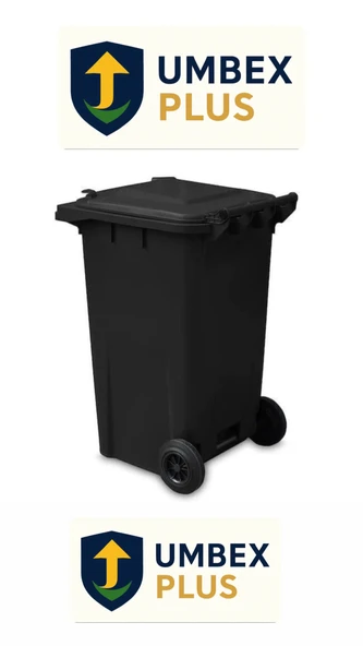Umbex Plus SİYAH Plastik Çöp Konteyneri 240 Litre Konteyner - A+ Isıya Karşı Dayanıklı Malzeme - SİYAH ürün görseli 1